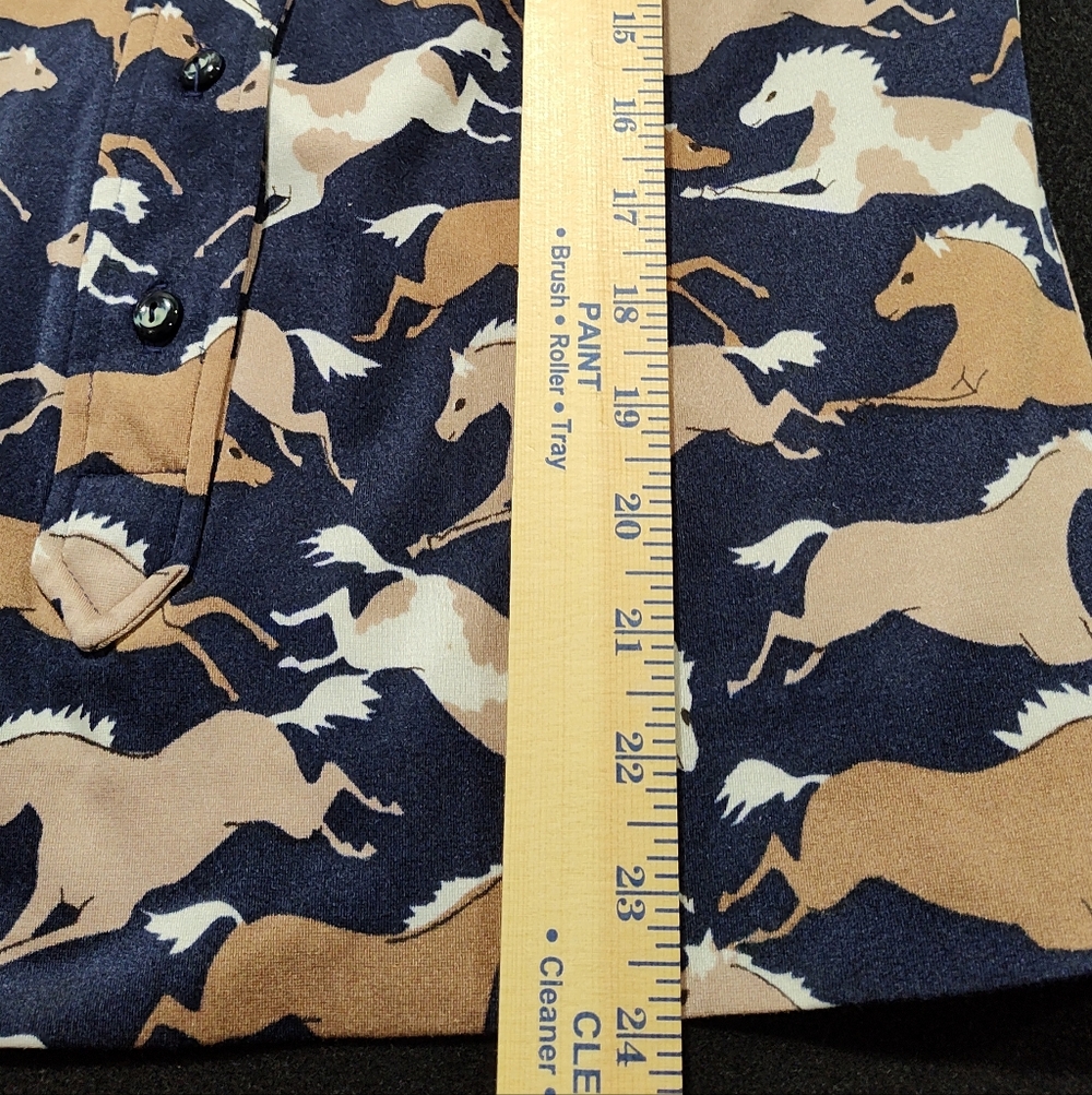 Tanner II Women's Horse Print Long Sleeve, Button Up Shirt, Size 8, Blue & Brown - Picture 8 of 9